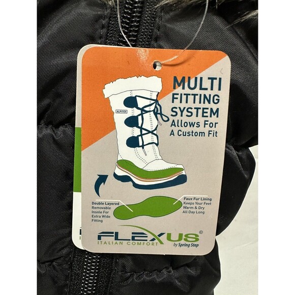 NEW Spring Step Womens Size 10.5-11 EU 42 Vanish Black Faux Fur Winter Snow Boot - Picture 7 of 8